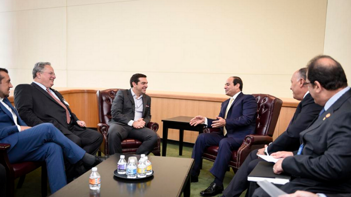 Συνάντηση Τσίπρα με τον πρόεδρο της Αιγύπτου στη Νέα Υόρκη 